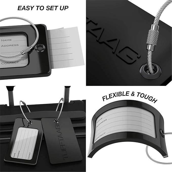 Luggage Tags TUFFTAAG, Business Card Holder, Suitcase Labels, Travel Accessories