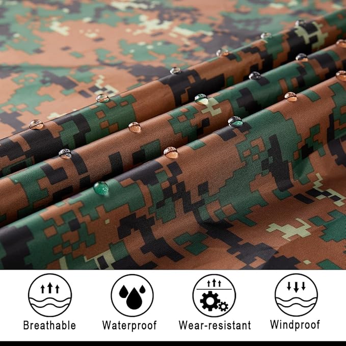 salamra Hooded Rain Poncho Waterproof Raincoat Jacket for Men/Women/Adults with Pocket
