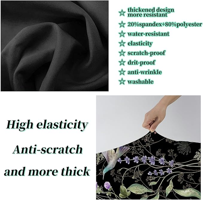 Luggage Cover Suitcase Protector + Luggage Tag, Wild Flowers Hummingbird Travel Suitcase Cover for 22-24 inch Luggage (M) with Concealed Zipper Washable Elastic Cloth Dustproof Anti-Scratch