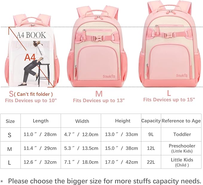 Lightweight Small Backpack for Kids Kindergarten Preschool Backpacks for Girls Ages 2-4-6 (Blush Cream Coral)