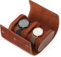 JOYIR Genuine Leather Watch Roll for 2 Watches | Double Watch Travel Case Organizer with Pillows | Portable Storage & Display for Men & Women | Ideal Gift for Father's Day, Birthday