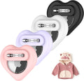 DDJ for AirTag Kids Hidden Case, 4 Pack for Apple Air Tag Tracker Holder for Kids with Invisible Pin, Anti Lost, for Children, Elderly, Shoes, Luggage, Pets Collar (Black White Pink Purple)