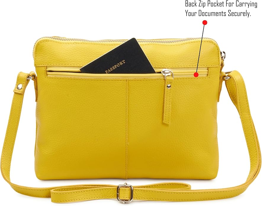 Wise Owl Accessories Small Soft Pebbled Real Leather Crossbody Handbags Purses Sling Crossover Shoulder Bag
