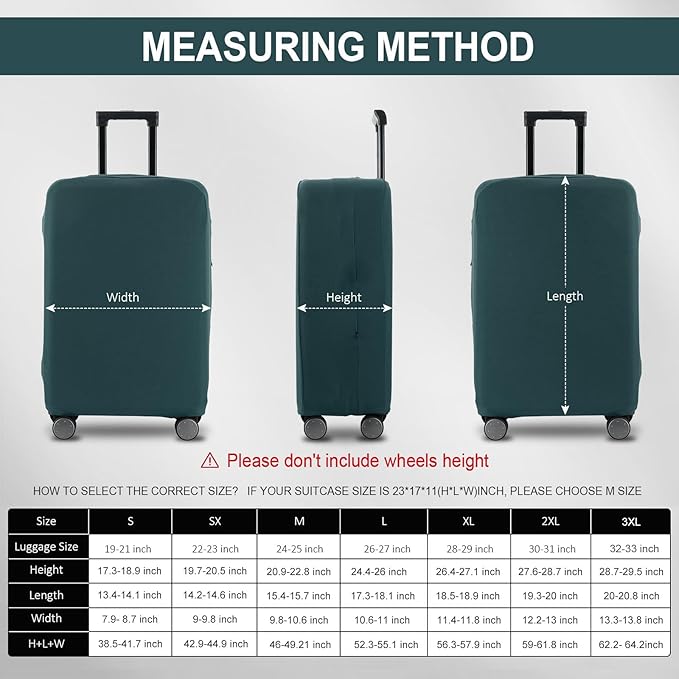 Travel Luggage Cover Suitcase Protector Scratch-Resistant Fit 19-31 Inch Suitcase, Not Included Suitcase (Avocado Green, SX(22-23 inch))