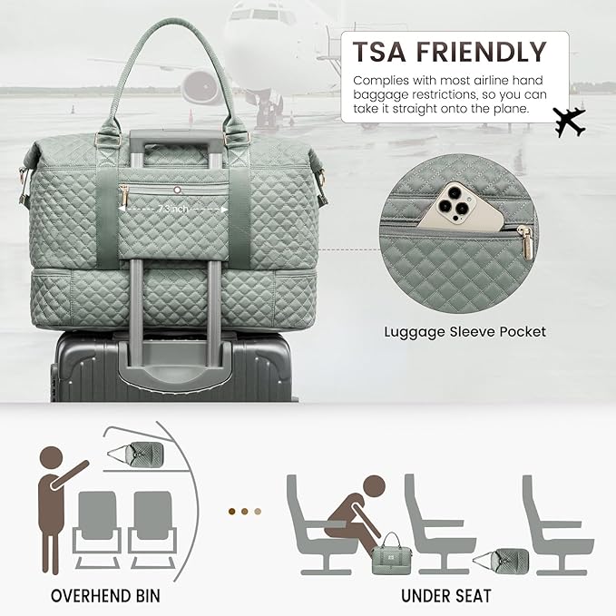 LOVEVOOK Travel Duffle Bag,Weekender Bags for Women with Shoe Compartment，Carry on Overnight Bag with Toiletry Bag,Gym Duffel Bag with Wet Pocket, Hospital Bags for Labor and Delivery