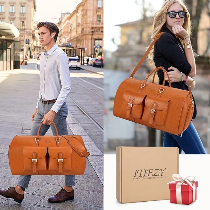Garment Bag for Travel, Convertible Carry on Garment Duffel Bag for Men 3Pcs Weekender Bag 2 in 1 Hanging Suitcase Suit Bag