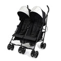Summer Infant 3Dlite Folding Lightweight Side by Side Double Stroller with 5-Point Safety Harness for Infants and Toddlers, Black
