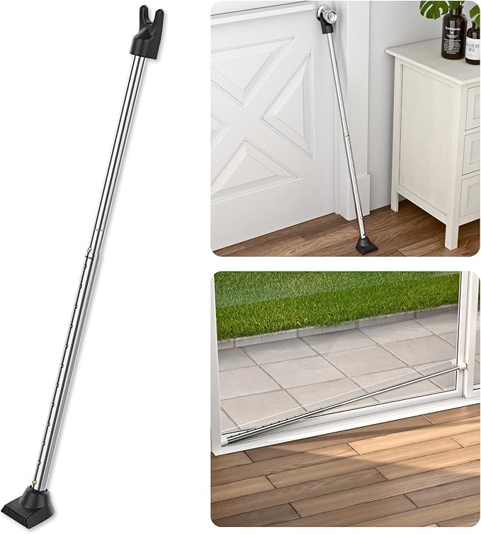 Door Security Bar, SECURITYMAN 2 in 1 Adjustable Door Stoppers Security Bar & Sliding Door Security Bar - Heavy Duty Door Lock Stick Jammer for Apartment, Dorm, Front Door Inside Safety Must Haves