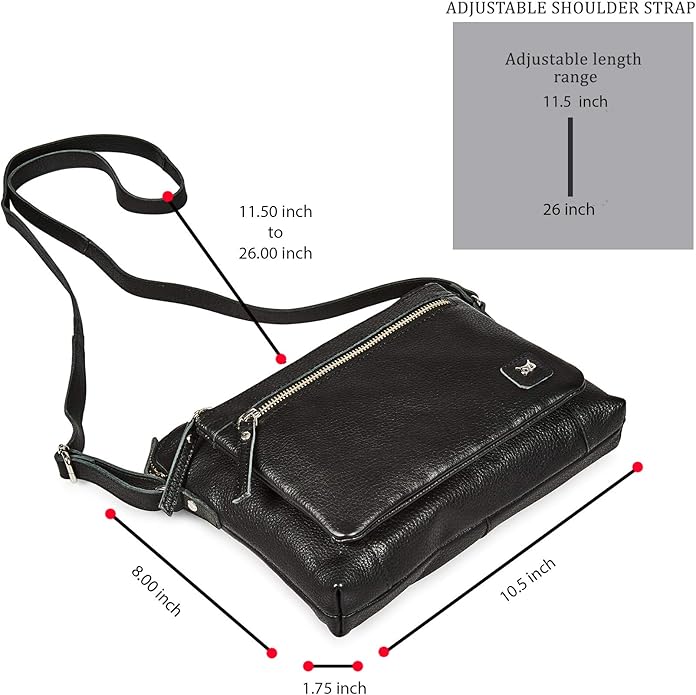 Wise Owl Accessories Small Soft Pebbled Real Leather Crossbody Handbags Purses Sling Crossover Shoulder Bag