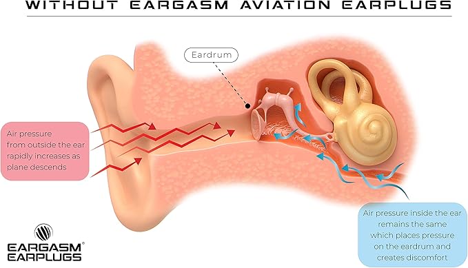 Eargasm Aviation Earplugs Small - Airplane Ear-Plugs for Ear Pressure Relief on Flights - Perfect High Altitude Air Travel Essential Earplugs for Kids and Men, Women, Adults with Small Ear Canals