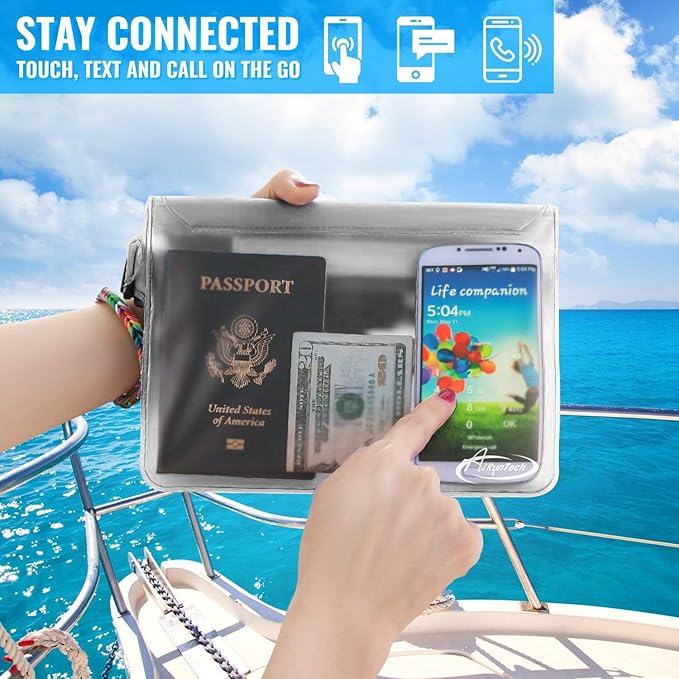 AiRunTech Waterproof Cell Phone Bag - 4 Pack Clear Pouches for Outdoor Activities - Universal Fit for iPhone and Other Devices - 2 Phone Cases + 2 Fanny Packs
