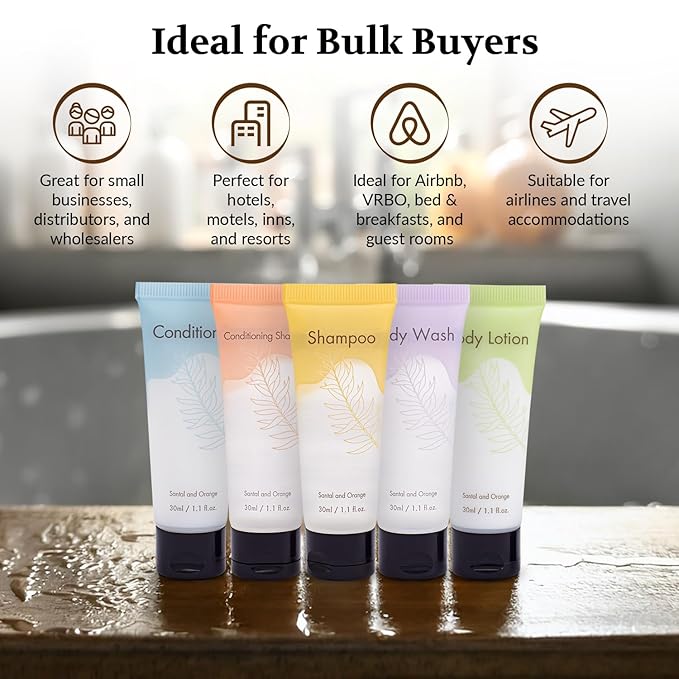 Double Sealed Hotel Conditioner Bulk 200 Pack Individually Wrapped Travel Size Conditioner Aloe and Green Tea Extract Infused Hotel Supplies and Toiletries for Guest