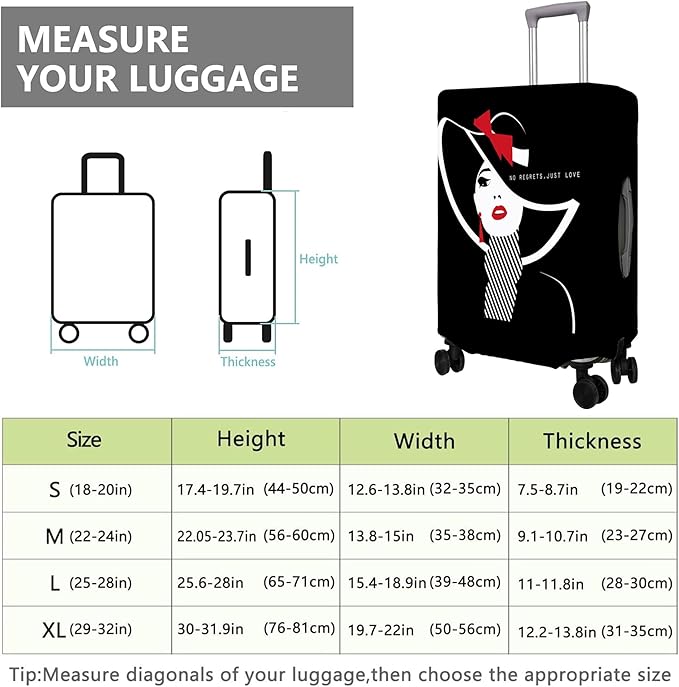 Travel Luggage Cover Suitcase Protector Fits 18-32 Inch Wheel Covers PatternedTravel Related Items Flower Luggage Protector Elastic S