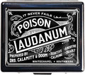 Silver Vintage Pill Box 7 Day Metal Pill Box with Mirror and 8 Compartments Cute Travel Pill Organizer for Purse (Vintage Halloween Label)