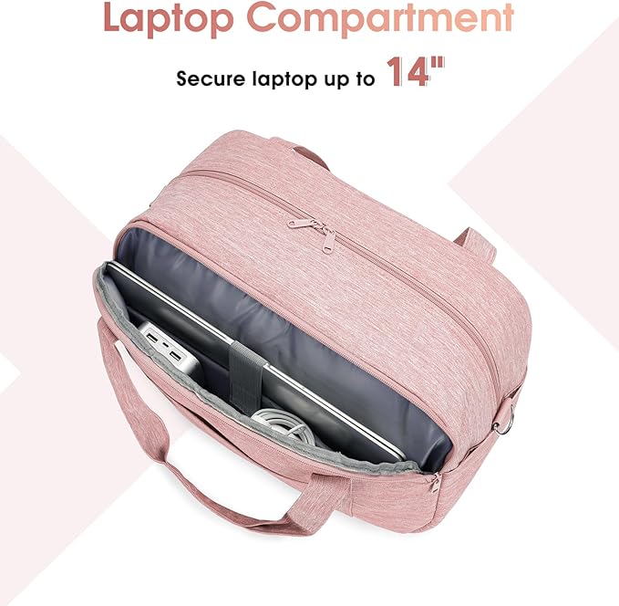 Narwey 18" Carry on Bag with Laptop Compartment 14 Inch Travel Duffel Bag for Spirit Airlines Personal Item Bag Overnight Weekender Bag with Wet Pocket for Women and Men (Pink)