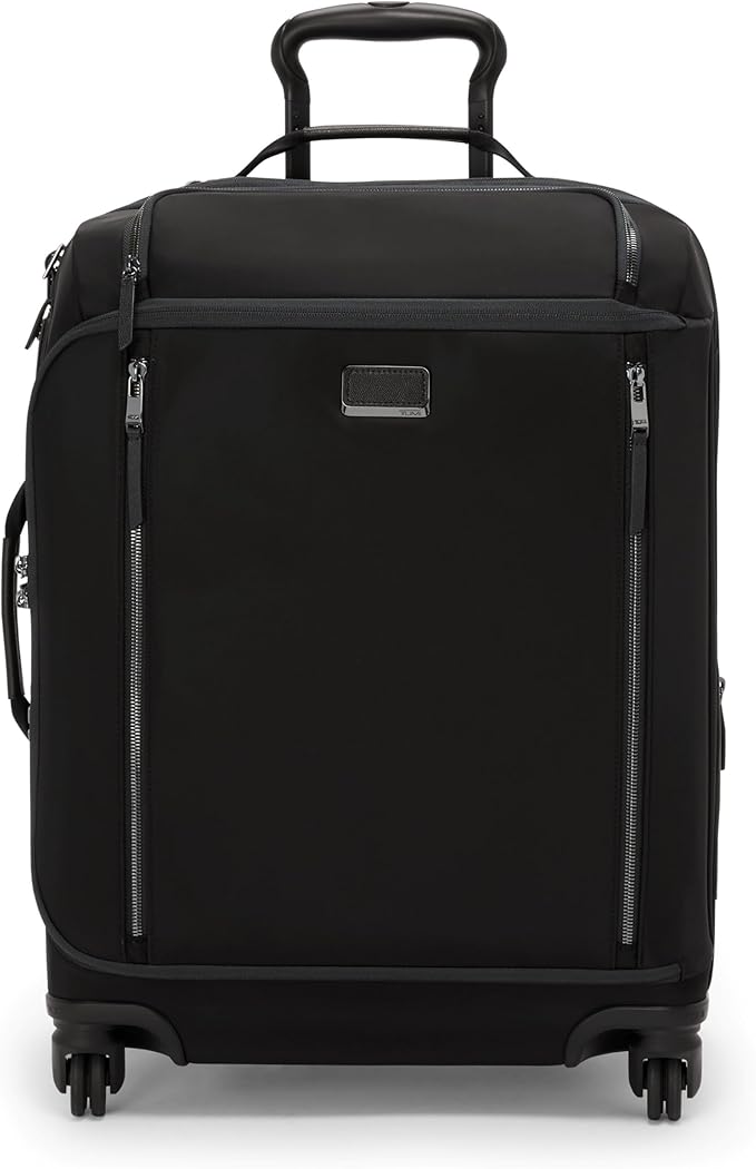 TUMI - Voyageur Leger 4 Wheeled Luggage - Women's Lightweight and Spacious, Sleek Silhouette, Durable Premium Suitcase - 21.8" Continental Expandable Carry-On, Black with Gunmetal Hardware