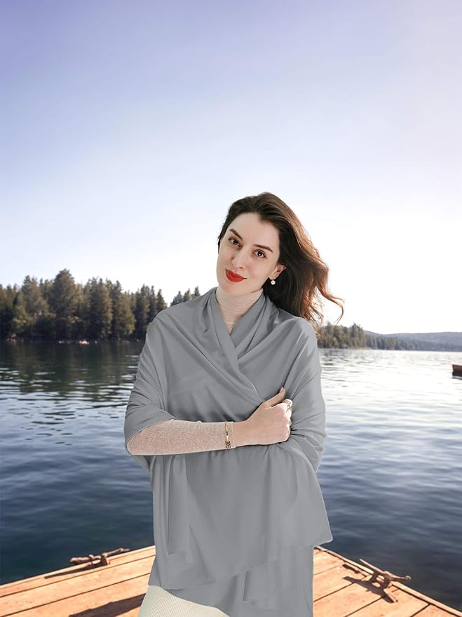 VENVSBEE Shawl Wraps for Women, Travel Scarf Soft Blanket Wrap Pashmina Travel Accessory for Airplane
