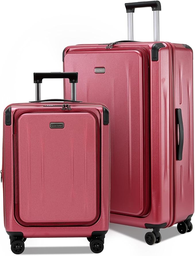 Premium Carry On Luggage, 20Inch&29 Inch Top Opening Airline Approved ABS+PC Hard Shell Suitcases with Silent Wheels, TSA Lock,Front Pocket and Wet-dry Separated Six-piece Set