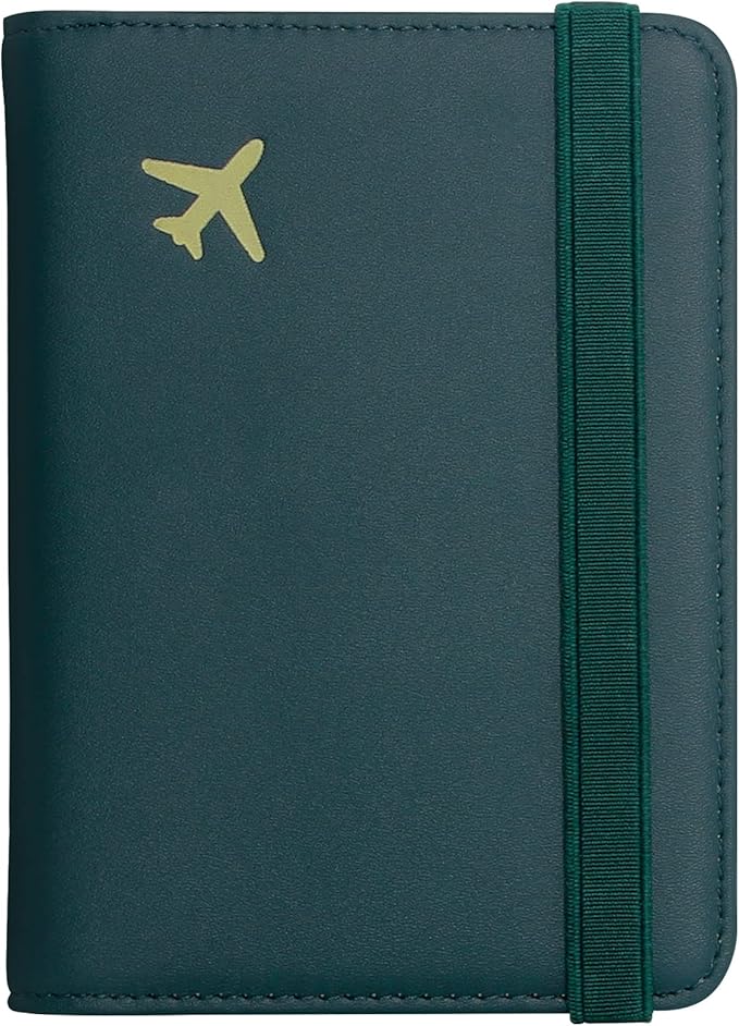 ZOPPEN Passport Holder Wallet, Passport Cover Travel Wallet Women Travel Essentials Accessories Document Organizer Travel Must Haves Rfid Blocking Cover Case for Women and Men, Green Black