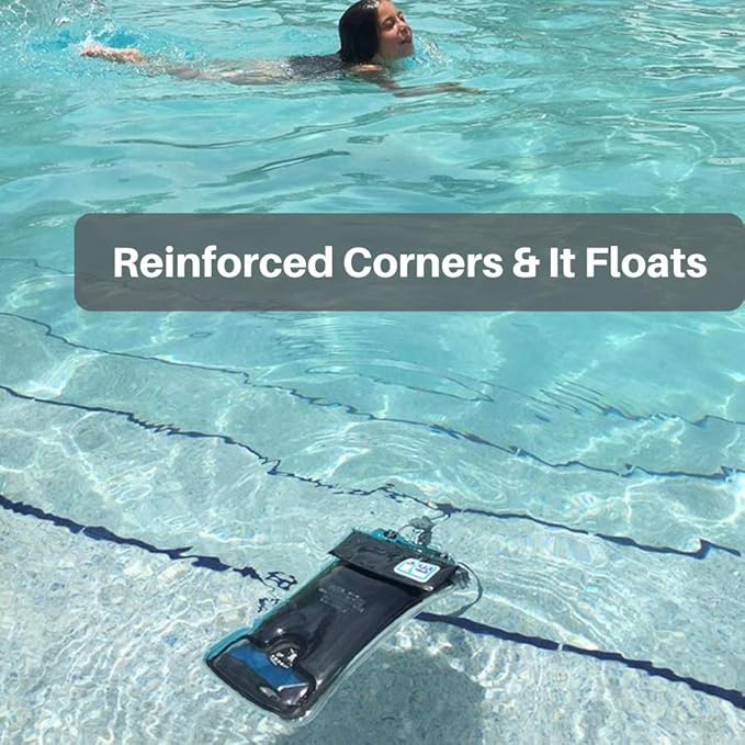 AquaVault 100% Waterproof Floating Smart Phone Case & Money Pouch - Fits All Phones - Made from Premium Heavy Duty PVC for Added Drop Protection - Includes Adjustable Neck Strap. White