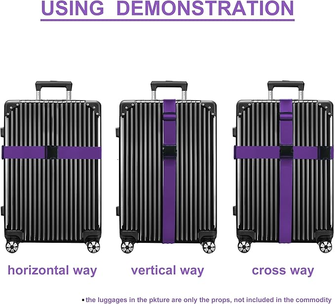 Luggage Straps for Suitcases TSA Approved Travel Belt 4 Pack by Chelmon