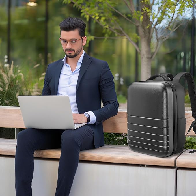SOKOK Carry On Travel Backpack Waterproof Business Backpack with Laptop Compartment, Hardshell Computer Backpack for Men and Women, Graphite