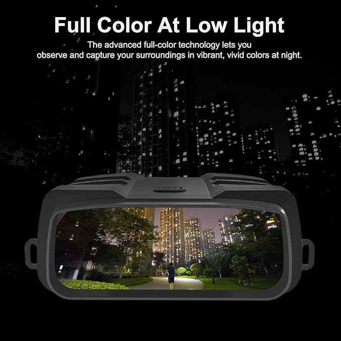 Night Vision Goggles, True 4K Full-Color Night Vision Binoculars, Built-in Powerful Focusable IR, 6000mAh Rechargeable Battery, Super Large Display, Long Viewing Range, Free 64GB Card (Black)