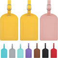 Luggage Tags for Suitcase Travel Bag Labels Privacy Protection Luggage Tag for Baggage PVC Baggage ID Label Tags 2 Pack Yellow+Pink
