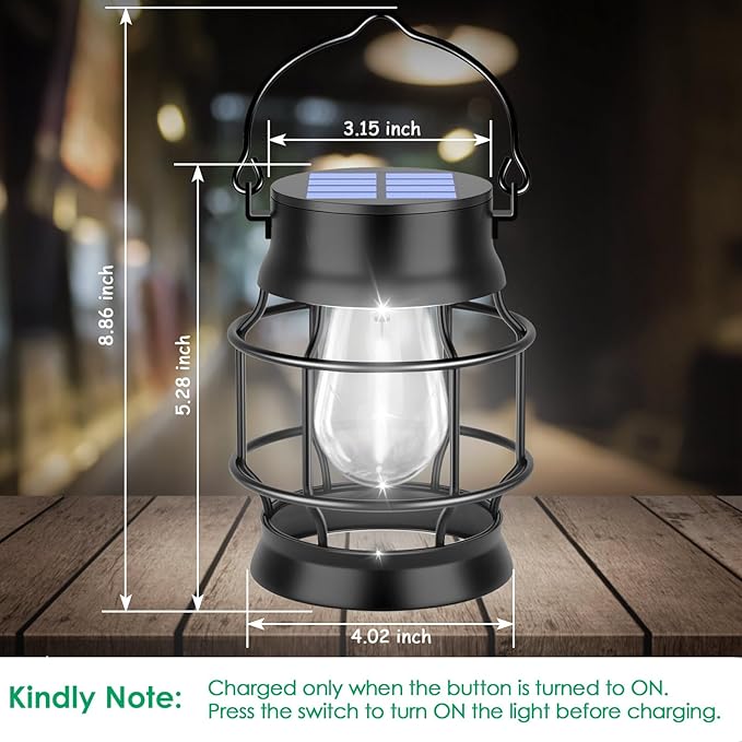 UBright 2 Pack Solar Lantern Lights Outdoor Waterproof Metal Hanging Solar Lights for Outside Lanterns Decorative Outdoor for Patio Porch Garden Lawn, Cool White