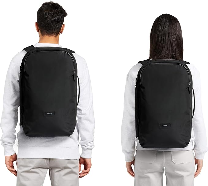 Bellroy Transit Travel Pack Pro (30–38 liter travel backpack, laptop sleeve, RFID protection zip bottle pocket) - Stone