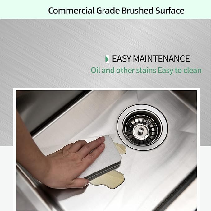 Kitchen Sink, 21 x 20 x 10 Drop in Kitchen Sink 16 Gauge Stainless Steel Kitchen Sinks Single Bowl Workstation Sink with Cutting Board