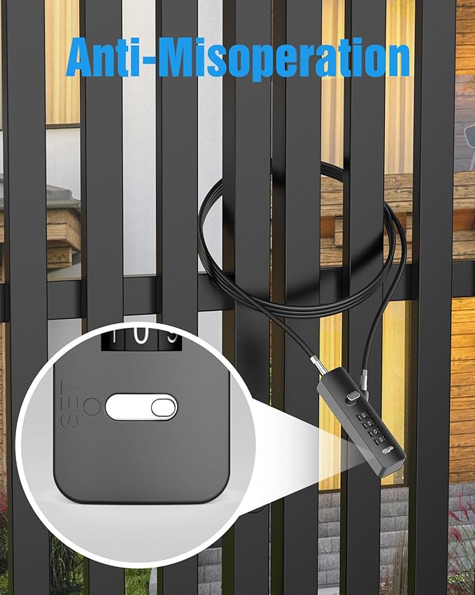 Combination Lock, 4-Digit Steel Cable Locks with Code, Locks for Lockers with 3 Lengths Cables for Bikes, File Cabinets, Wardrobes, Small Fences, Refrigerator Door (Gray-1pc)