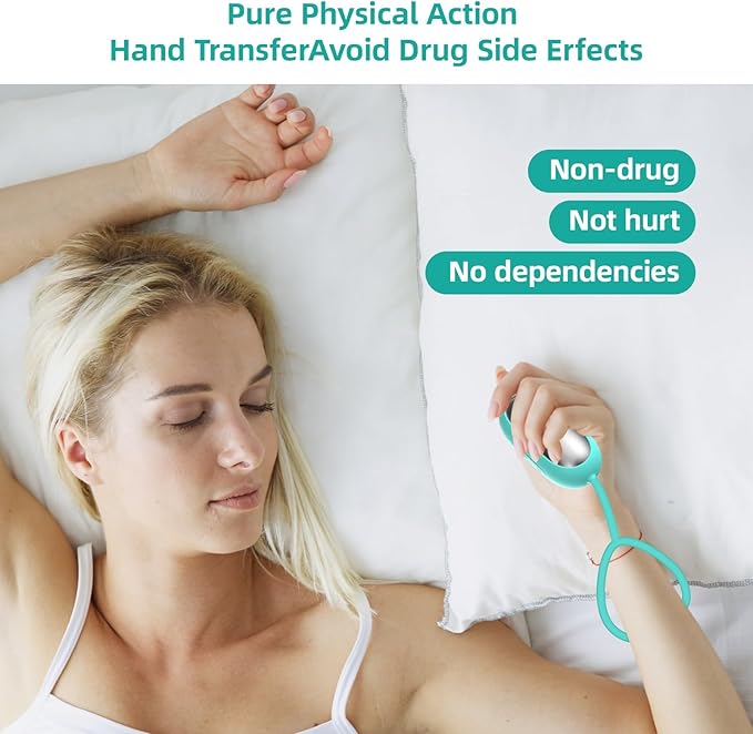 Sleep Aid Device, Micro-Current Sleep Instrument Anxiety Device, Portable Rechargeable Sleep Aid for Anxiety and Insomnia (Green)