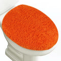 Microfiber Elongated Toilet Seat Cover 19.5"x 15" Machine Washable Solid Toilet Lid Cover Adjustable Rubber Backing Fits Most 18-19.5" L x 14-16" W Elongated Toilet Seat