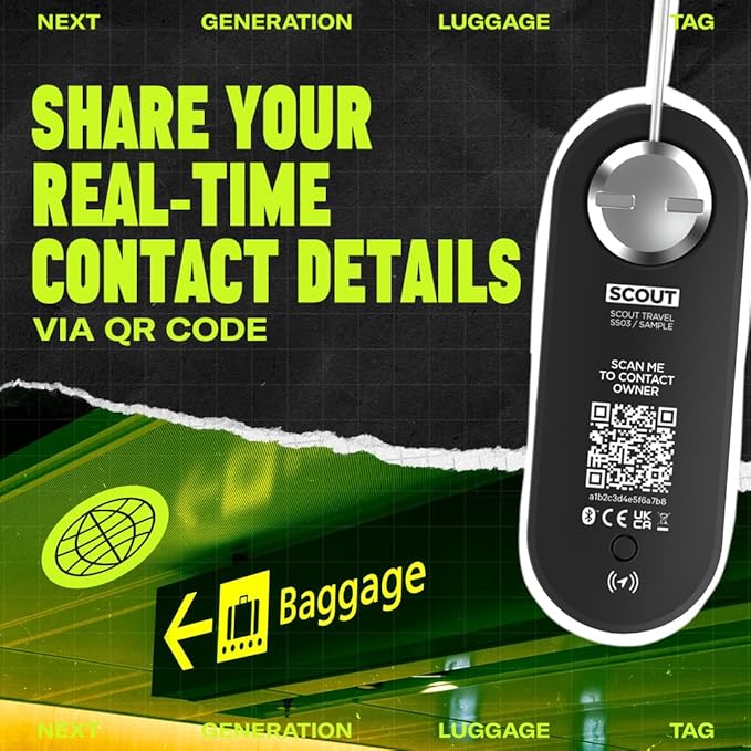 Knog Scout iOS Smart Tag, Tracker & 85d Alarm– Rechargeable Luggage Tag Compatible with iOS App & Apple Find My, Digital Contact Info, Remote Chime, Low Battery Alerts, Water-Resistant, Red