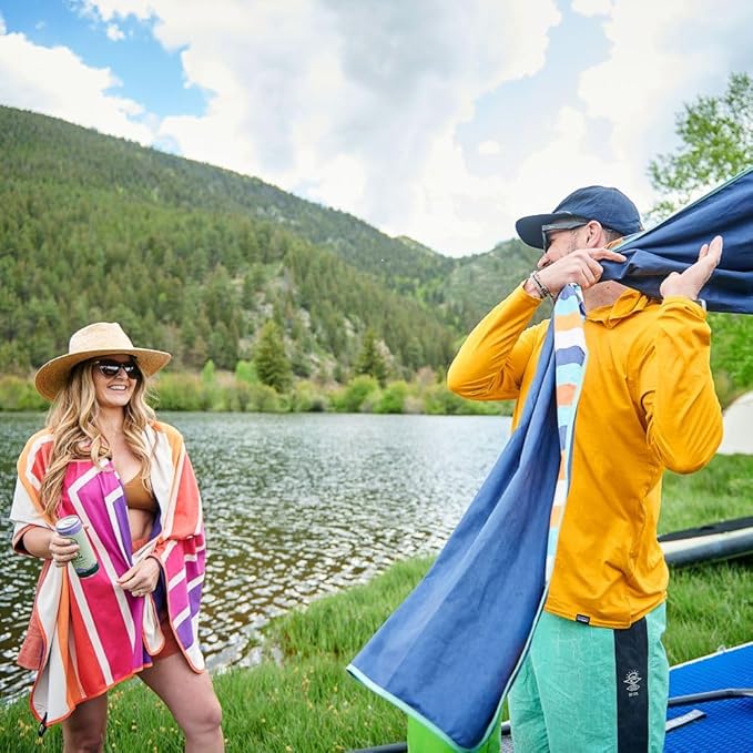 Rumpl Tech Towel Quick-Dry Towel for Travel, Beach, and Camp, Ocean Fade - Everywhere