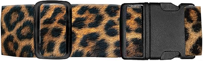 Luggage Straps for Suitcases Travel Belt Accessories, Cute Suitcase Strap, Adjustable Luggage Belt Strap, Heavy Duty with Quick-Release Buckle Luggage Strap Luxury Brown Leopard