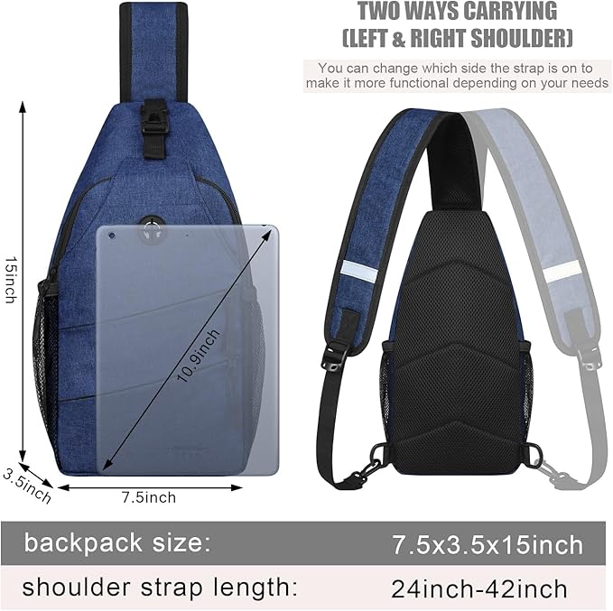 Crossbody Bags for Women Men Trendy Sling Bag Bakpack Casual Chest Bag with Convertible Shoulder Strap