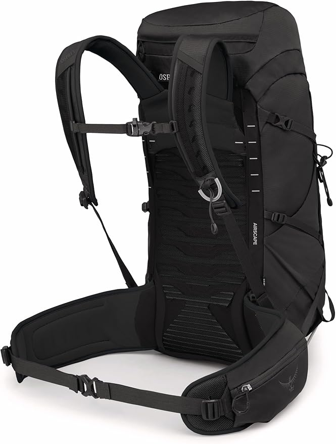 Osprey Talon 33L Men's Lightweight Hiking Backpack with Hipbelt, Black/Coal Grey, Extended Fit