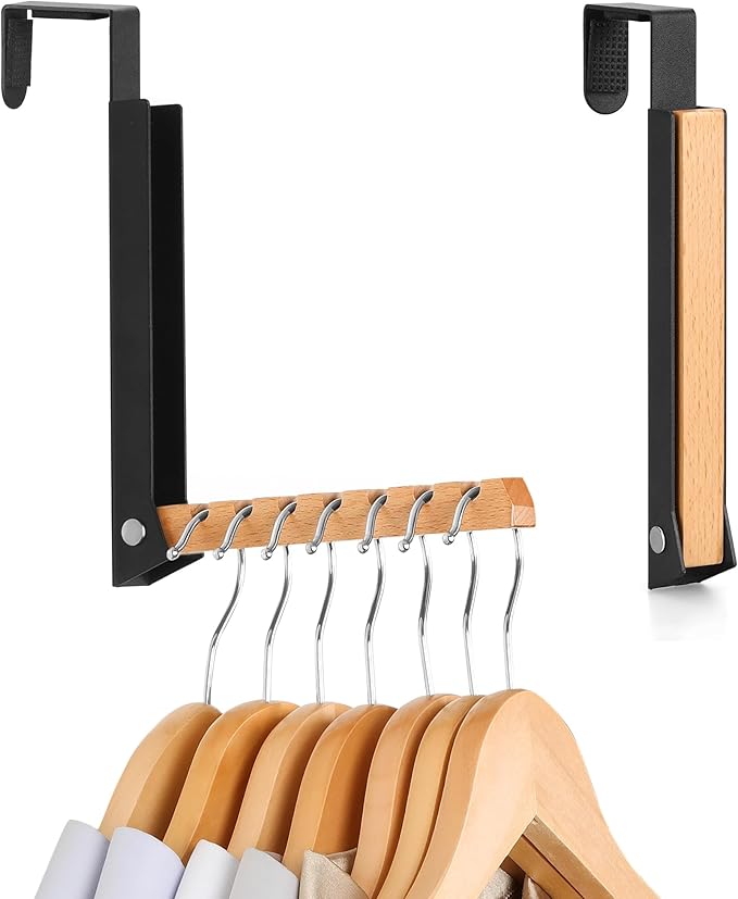 Over-The-Door Laundry Hanger - Convenient Travel Clothes Rack for Easy Drying - Ideal Laundry Hanging Rack for Travel and Home Use Collapsible Portable - 1PCS (Black)