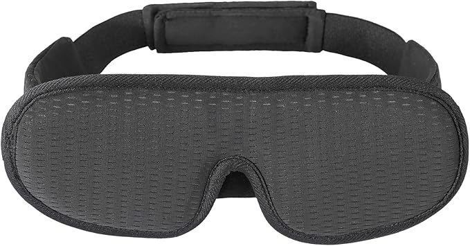 Sleep Mask for Men and Women 3D Contoured Eye Mask Patented Adjustable Light Blocking Night Mask for Sleeping (Black)