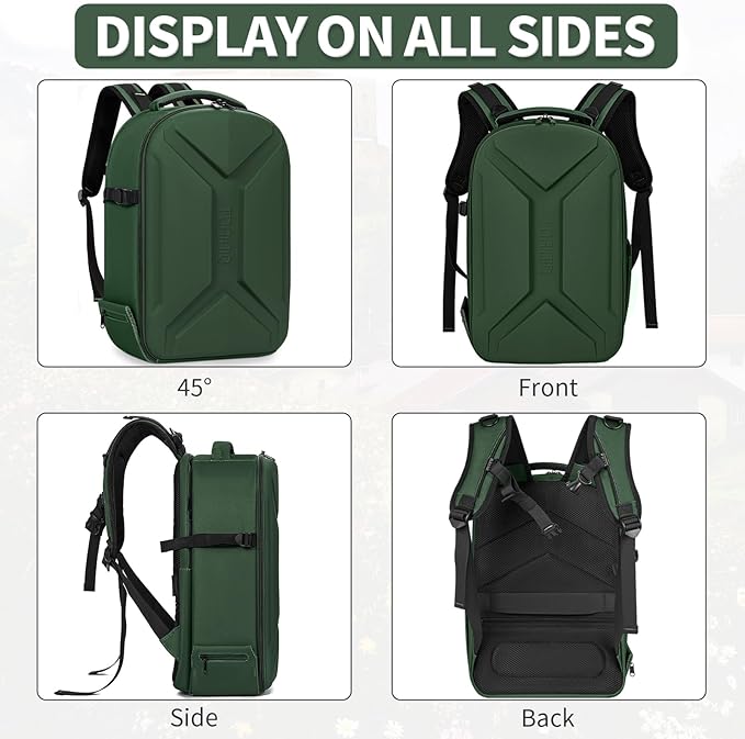 TORIBIO Camera Backpack, Hardshell DSLR Photography Camera Bag, Waterproof Hard Shell Camera Case with Tripod Holder & 15.6" Laptop Compartment Compatible with Canon/Nikon/Sony/DJI Mavic Drone
