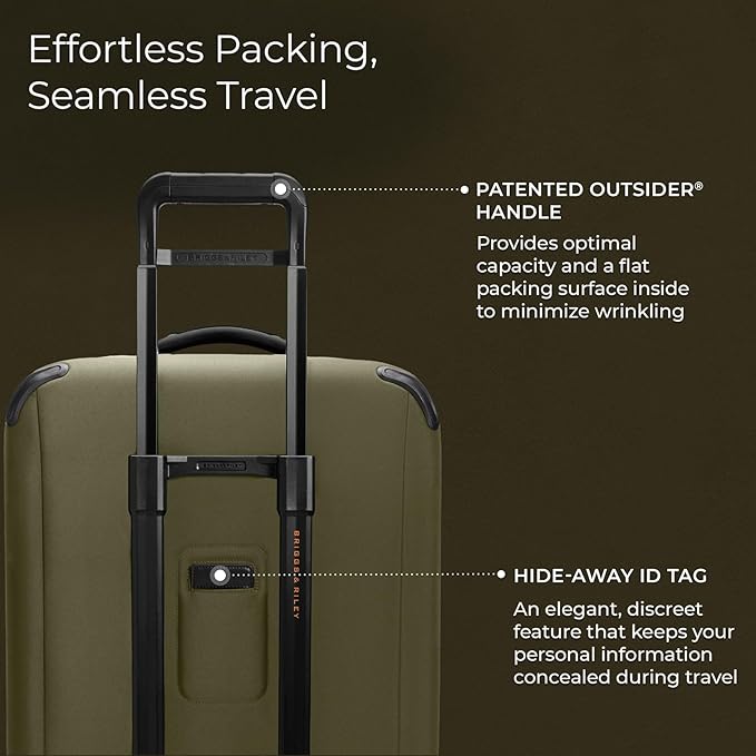 Briggs & Riley 26" Medium Expandable Spinner - Checked Luggage for Travel, Suitcases with Wheels, Softside Rolling Bag for Men & Women - ZDX Collection, Hunter