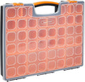 Amazon Basics 19-Removable Compartment Organizer, Black, Orange, 16.5 x 13.2 x 2.4 inches
