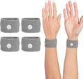 Motion Sickness Wristband, Anti-Nausea Acupressure Wrist Band for Nausea Relief, Dizziness and Vomiting from Car Sea Boat Flying Travel Sickness for Adults and Kids (Grey, Large, 2 Pairs)