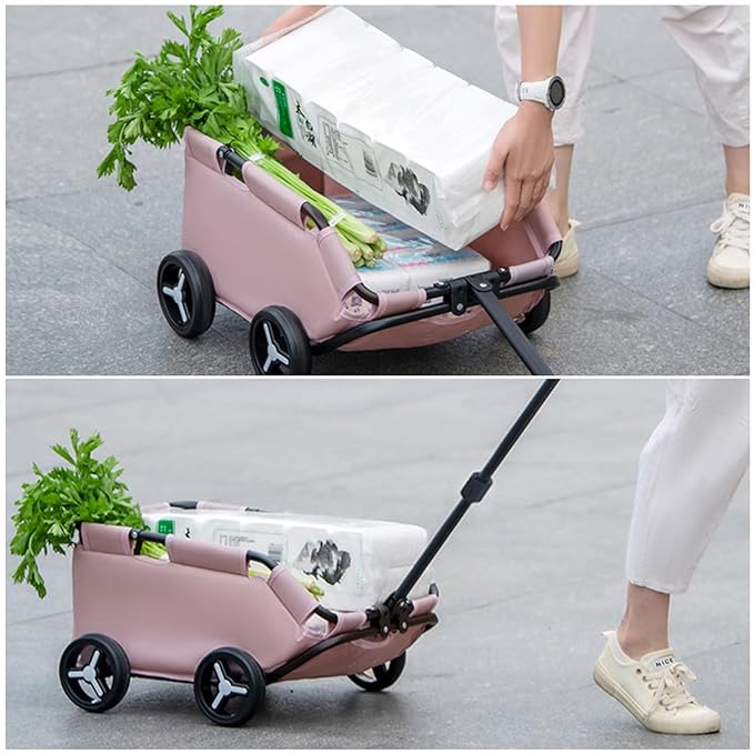 Dog Stroller 4 Wheels Folding Dog Cart Pet Stroller for Travelling Shopping Walking Playing for Small Dogs Cats (Plaid red)