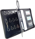Leather Zippered Key Case,Key Organizer 12-Key Hooks Portable Key Cabinet Document Organizer Business Card Holder Tablet Sleeve for Real Estate Sales,Hotel Executives,Car Service A4 Size,Black