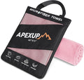 APEXUP Microfiber Travel Towel, Ultra Absorbent Quick Dry Towels, Lightweight Gym Sports Camping Towel for Workout, Yoga, Beach, Shower, Swimming (72"×40", Pale Rose)