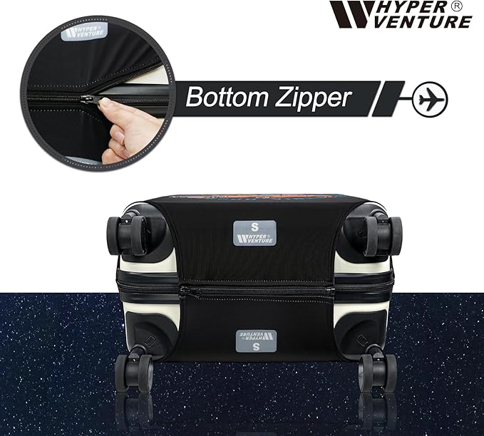 HYPER VENTURE Washable Luggage Cover - Fashion Suitcase Protector Fits 27-30 Inch Luggage (Road Adventure, L)