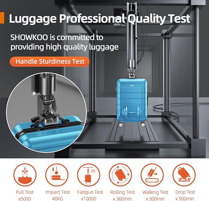 SHOWKOO Luggage Sets Expandable PC+ABS Durable Suitcase Sets Double Wheels TSA Lock 4 Piece Luggage Set Sky Blue